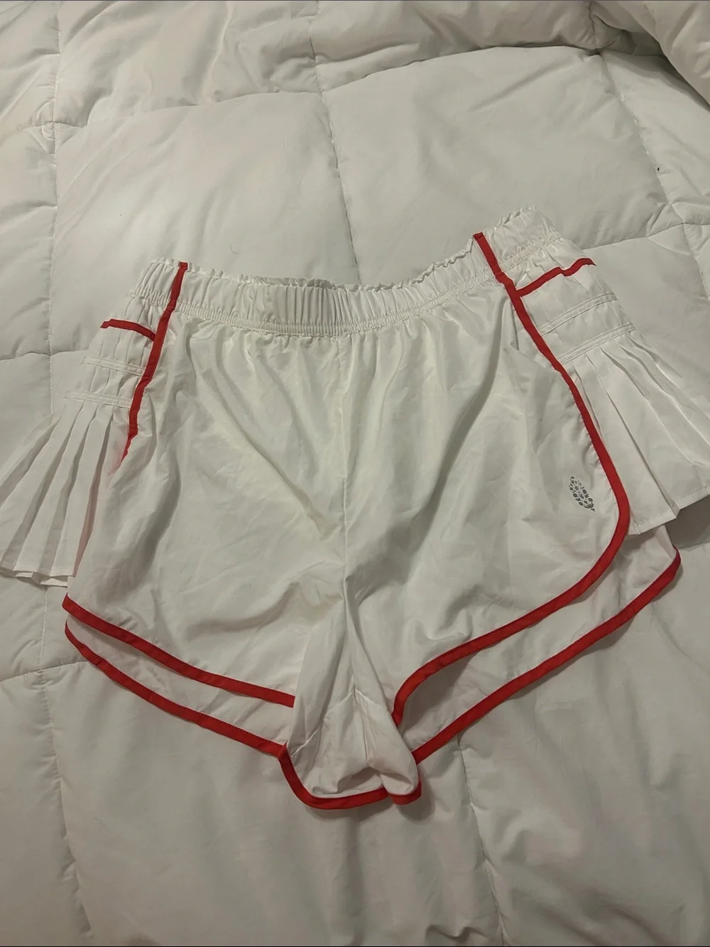 Free people White Athletic Shorts with Red Trim
